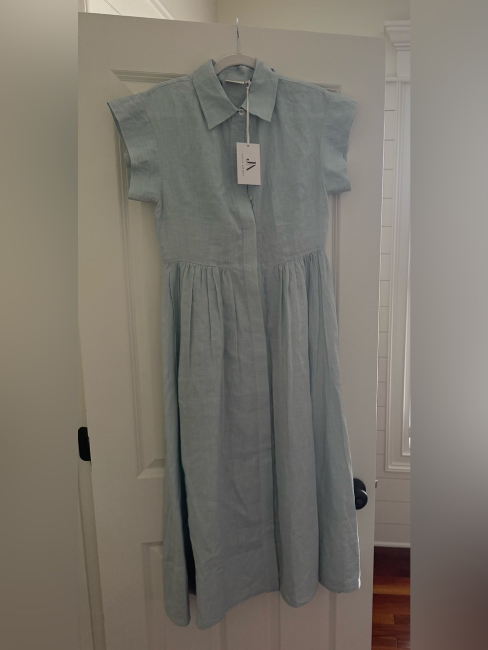 NWT Julia Amory Linen Betty Dress. Size Small. Light Blue. - Picture 2 of 4